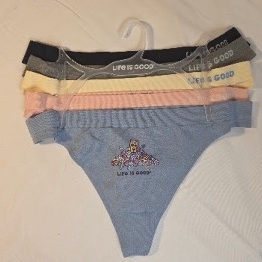 Life is Good Womens Seamless Thong Underwear 5 Pack XL Multicolor NWT